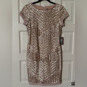 Vintage Vince Camuto Soft Gold Sequin Mini Dress